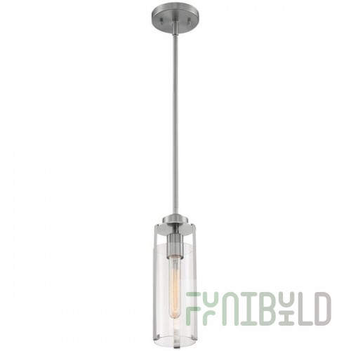 SATCO/NUVO Marina 1-Light Mini Pendant Light with Clear Glass and Brushed Nickel Finish - 120V, 60W