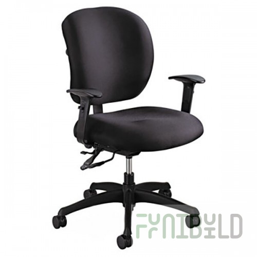 Safco 3391BL Alday Black Intensive Use Padded Polyester Office Chair