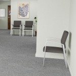 Lesro Newport Patriot Plus Charcoal Vinyl Guest Arm Chair with Silver Powder-Coated Steel Legs