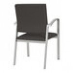 Lesro Newport Patriot Plus Charcoal Vinyl Guest Arm Chair with Silver Powder-Coated Steel Legs