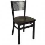 BFM Seating Polk Sand Black Metal Side Chair with Cherry Seat BFM Seating Polk Sand Black Metal Side Chair with Cherry Seat