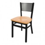 BFM Seating Polk Sand Black Metal Side Chair with Cherry Seat BFM Seating Polk Sand Black Metal Side Chair with Cherry Seat