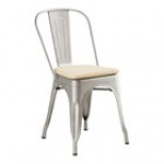 Lancaster Table & Seating Alloy Ruby Red Outdoor Cafe Chair with Tan Fabric Magnetic Cushion