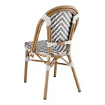 Lancaster Table & Seating Bistro Gray and White Chevron Weave Rattan Outdoor Side Chair Lancaster Table & Seating Bistro Gray and White Chevron Weave Rattan Outdoor Side Chair