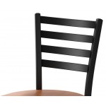 Lancaster Table & Seating Black Finish Ladder Back Chair with Antique Walnut Wood Seat - Detached Seat