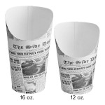 Choice Medium 12 oz. Paper Scoop Cup with Newsprint Design - 50/Pack Choice Medium 12 oz. Paper Scoop Cup with Newsprint Design - 50/Pack
