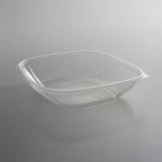 Fineline 15032L-BK Super Bowl Plus 32 oz. Black Wide Square PET Plastic Bowl - 150/Case