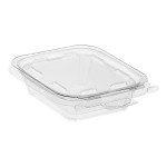 Inline Plastics Safe-T-Fresh 8 oz. Tamper-Resistant, Tamper-Evident Hangable Rectangular Hinged Container with Flat Lid - 240/Case Inline Plastics Safe-T-Fresh 8 oz. Tamper-Resistant, Tamper-Evident Hangable Rectangular Hinged Container with Flat Lid - 240/Case