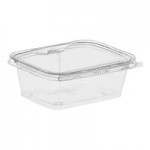 Inline Plastics Safe-T-Fresh 8 oz. Tamper-Resistant, Tamper-Evident Hangable Rectangular Hinged Container with Flat Lid - 240/Case Inline Plastics Safe-T-Fresh 8 oz. Tamper-Resistant, Tamper-Evident Hangable Rectangular Hinged Container with Flat Lid - 240/Case
