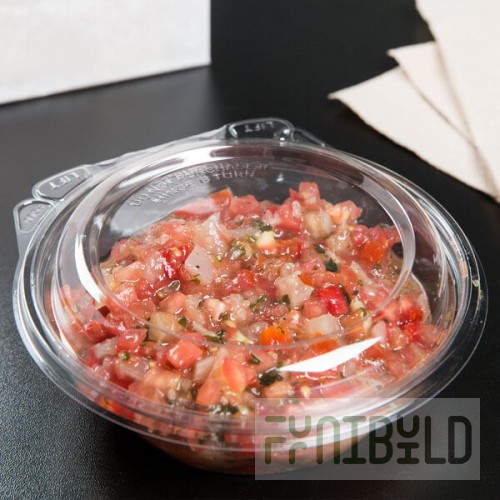 Dart SafeSeal 8 oz. Plastic Tamper-Resistant, Tamper-Evident Bowl with Dome Lid - 240/Case