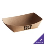 #40 6 oz. Natural Eco-Kraft Customizable Paper Food Tray - 1,000/Case #40 6 oz. Natural Eco-Kraft Customizable Paper Food Tray - 1,000/Case