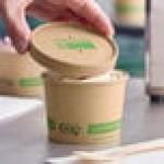 EcoChoice 12 oz. Kraft Paper Food Cup with Vented Lid - 25/Pack