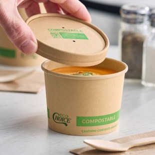 EcoChoice 12 oz. Kraft Paper Food Cup with Vented Lid - 250/Case