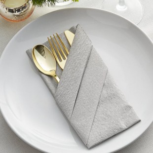 Hoffmaster Natural Onyx Flat Pack Linen-Like Dinner Napkin - 16