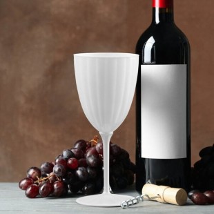Posh Setting 7 oz. White 1-Piece Plastic Wine Goblet - 96/Case
