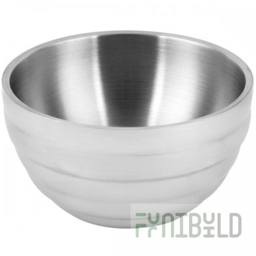 Vollrath 46587 24 oz. Stainless Steel Double Wall Round Beehive Serving Bowl