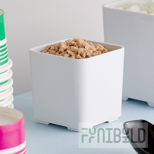 American Metalcraft MSJ3 10 oz. White Square Melamine Jar