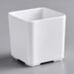American Metalcraft MSJ3 10 oz. White Square Melamine Jar