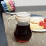 TableCraft 406A 6 oz. Glass Teardrop Syrup Dispenser with ABS Top - 12/Pack
