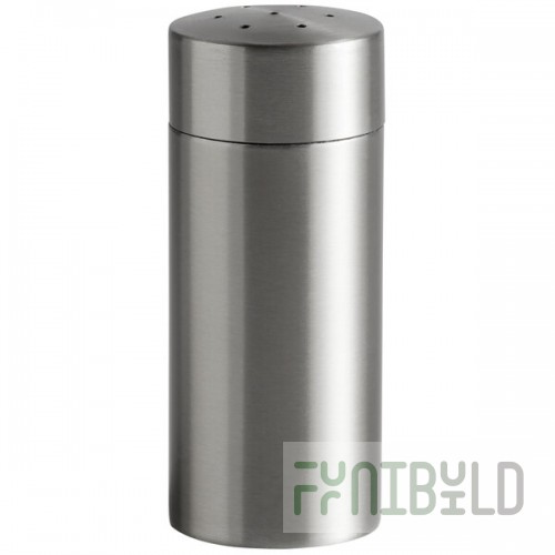 Libbey SS-100 3.5 oz Brushed Metal Stainless Steel Salt Shaker - 6/Case