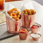 Choice 1.5 oz. Hammered Copper-Plated Stainless Steel Round Sauce Cup - 12/Pack Choice 1.5 oz. Hammered Copper-Plated Stainless Steel Round Sauce Cup - 12/Pack