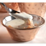 Choice 1.5 oz. Hammered Copper-Plated Stainless Steel Round Sauce Cup - 12/Pack Choice 1.5 oz. Hammered Copper-Plated Stainless Steel Round Sauce Cup - 12/Pack