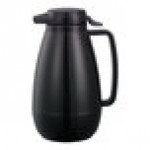 Service Ideas Thermo-Serv 33.8 oz. Black ABS Plastic Insulated Coffee Carafe / Server with Push-Button Lid PB101BL