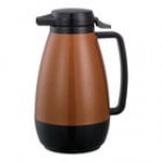 Service Ideas Thermo-Serv 33.8 oz. Black ABS Plastic Insulated Coffee Carafe / Server with Push-Button Lid PB101BL