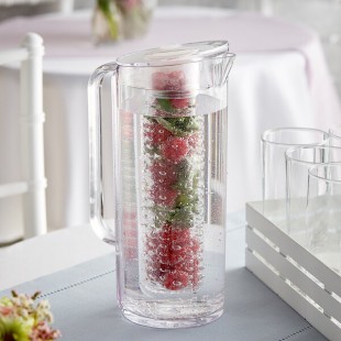 TableCraft PP322FIN 2 Qt. Plastic Pitcher with Infusion Chamber TableCraft PP322FIN 2 Qt. Plastic Pitcher with Infusion Chamber