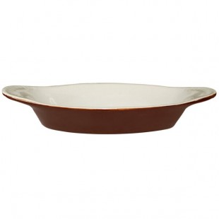 International Tableware 8 oz. Brown and Ivory Two-Tone Stoneware Rarebit - 36/Case