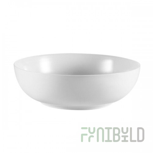 CAC MXS-12 4 Qt. Bright White Porcelain Salad Bowl - 6/Case