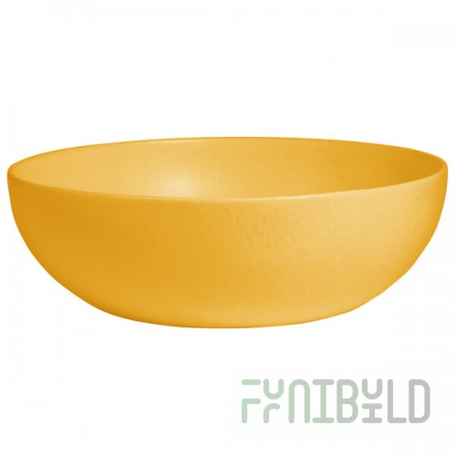 G.E.T. Enterprises BRD18-MOD-YW Bugambilia 15.9 Qt. Smooth MOD Finish Yellow Resin-Coated Aluminum Extra Large Deep Round Bowl