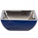 Bon Chef Diamond Collection Cold Wave 10.10 Qt. Cobalt Blue Triple Wall Bowl with Cover
