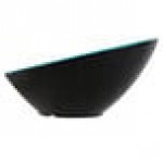 G.E.T. B-788-BL/BK Brasilia 16 oz. Blue and Black Slanted Melamine Catering Bowl G.E.T. B-788-BL/BK Brasilia 16 oz. Blue and Black Slanted Melamine Catering Bowl