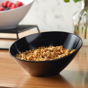 GET B-786-BK Black Elegance 12 oz. Black Slanted Melamine Bowl - 12/Case