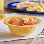 Acopa Foundations 13 oz. Yellow Narrow Rim Melamine Grapefruit Bowl - 12/Case Acopa Foundations 13 oz. Yellow Narrow Rim Melamine Grapefruit Bowl - 12/Case
