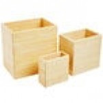 American Metalcraft BAMRN1 3 Piece Natural Bamboo Riser Set