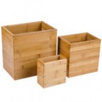 American Metalcraft BAMRN1 3 Piece Natural Bamboo Riser Set