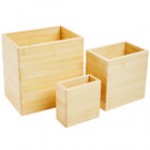 American Metalcraft BAMRN1 3 Piece Natural Bamboo Riser Set