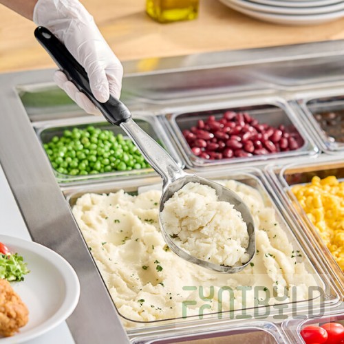 Vollrath 6412820 Jacob's Pride® 8 oz. Black Solid Oval Spoodle® Portion Spoon