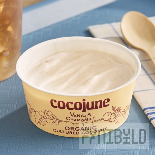 Cocojune Dairy-Free Vanilla Chamomile Coconut Cultured Yogurt Alternative 4 oz. - 12/Case