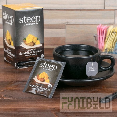 Steep By Bigelow Organic Dandelion and Peach Tea Bags - 120/Case