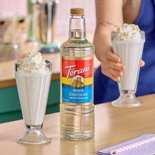 Torani White Chocolate Flavoring Syrup Plastic Bottle 1 Liter - 6/Case