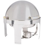 Vollrath 46070 6 Qt. New York, New York Roll Top Round Chafer with Brass Trim Vollrath 46070 6 Qt. New York, New York Roll Top Round Chafer with Brass Trim