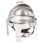 Vollrath 46070 6 Qt. New York, New York Roll Top Round Chafer with Brass Trim Vollrath 46070 6 Qt. New York, New York Roll Top Round Chafer with Brass Trim