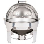 Vollrath 46070 6 Qt. New York, New York Roll Top Round Chafer with Brass Trim Vollrath 46070 6 Qt. New York, New York Roll Top Round Chafer with Brass Trim