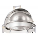 Vollrath 46070 6 Qt. New York, New York Roll Top Round Chafer with Brass Trim Vollrath 46070 6 Qt. New York, New York Roll Top Round Chafer with Brass Trim