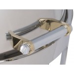 Vollrath 46070 6 Qt. New York, New York Roll Top Round Chafer with Brass Trim Vollrath 46070 6 Qt. New York, New York Roll Top Round Chafer with Brass Trim