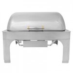 Vollrath 46070 6 Qt. New York, New York Roll Top Round Chafer with Brass Trim Vollrath 46070 6 Qt. New York, New York Roll Top Round Chafer with Brass Trim