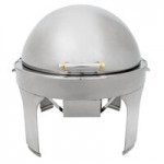 Vollrath 46070 6 Qt. New York, New York Roll Top Round Chafer with Brass Trim Vollrath 46070 6 Qt. New York, New York Roll Top Round Chafer with Brass Trim